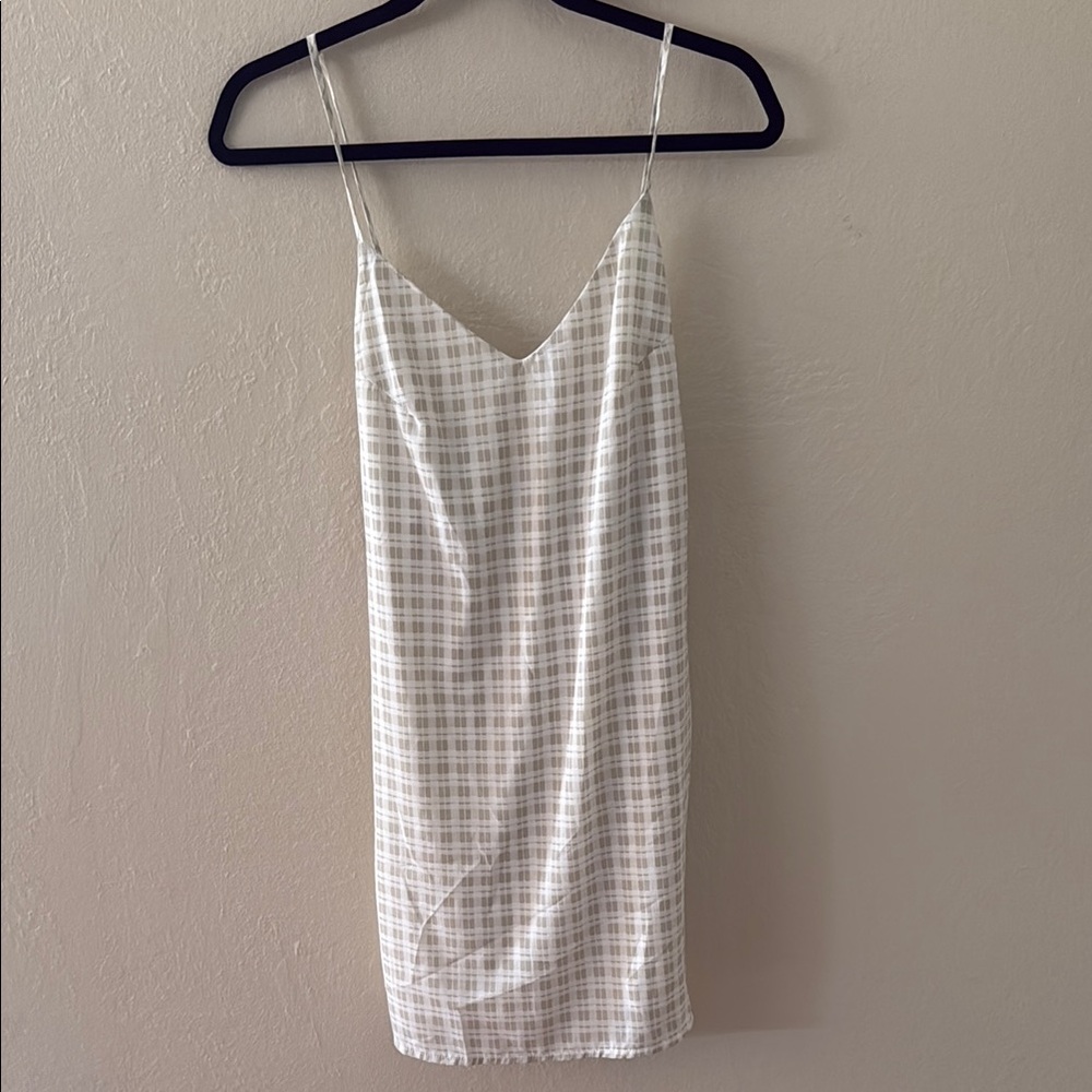 Forever 21 White and Gray Plaid Mini Dress